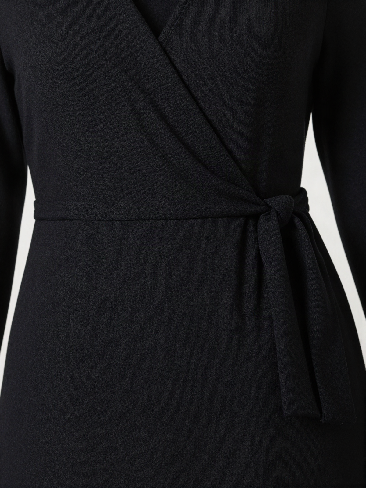 Solvenne - Long Sleeve Wrap Dress in Brushed Twill