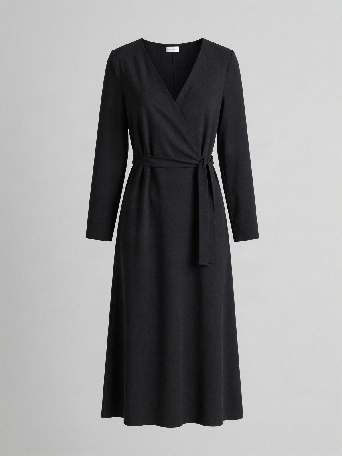 Solvenne - Long Sleeve Wrap Dress in Brushed Twill