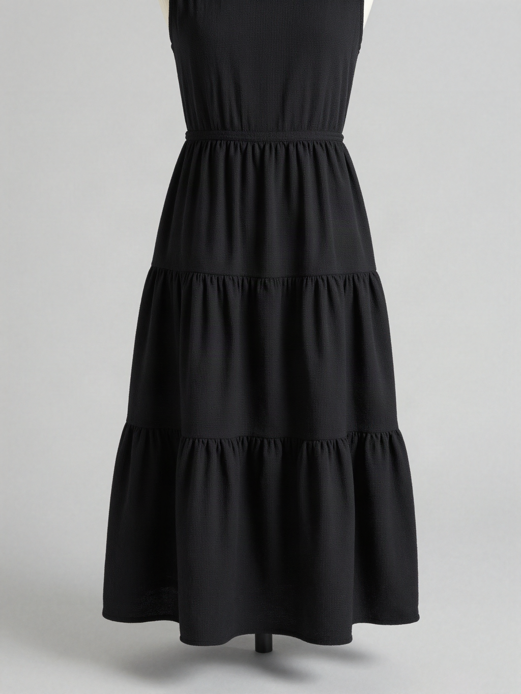 Rothmere - Tiered Midi Dress in Textured Crepe