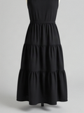 Rothmere - Tiered Midi Dress in Textured Crepe