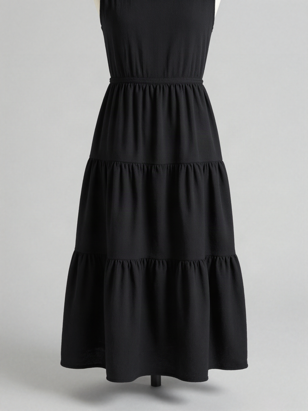 Rothmere - Tiered Midi Dress in Textured Crepe