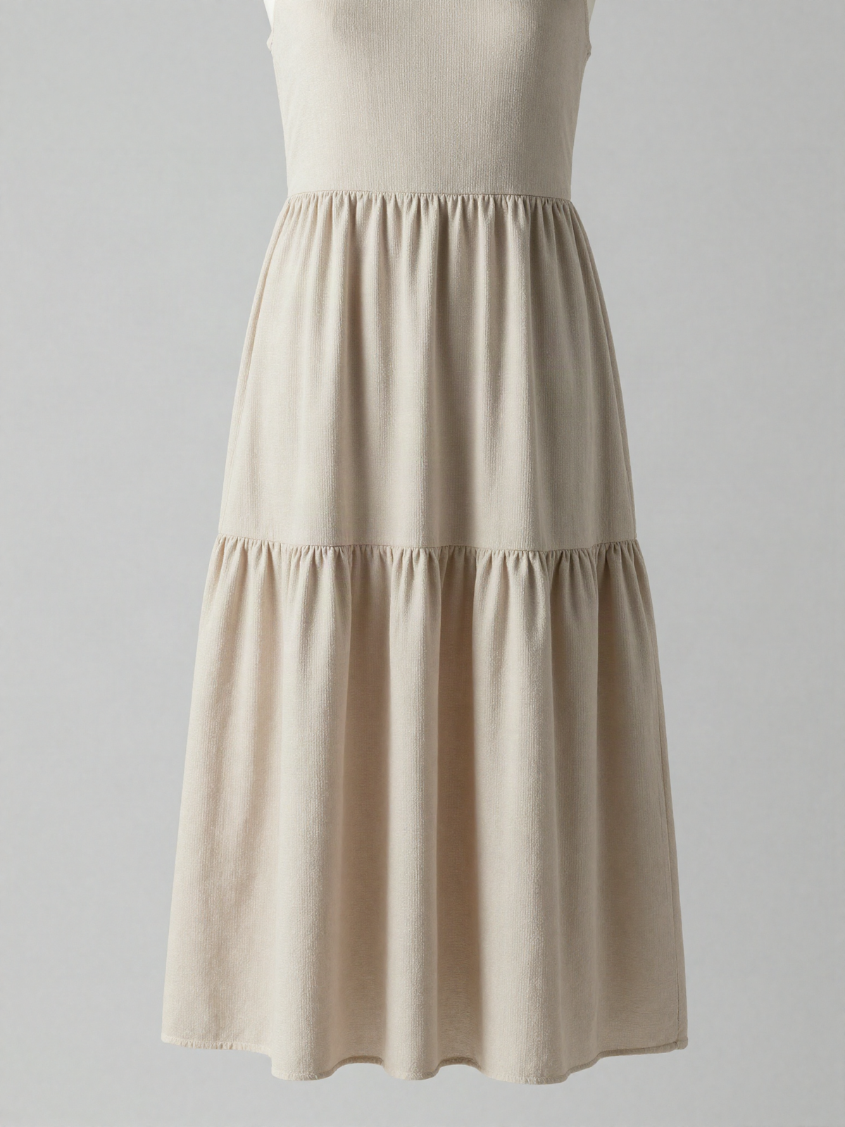 Rothmere - Tiered Midi Dress in Textured Crepe