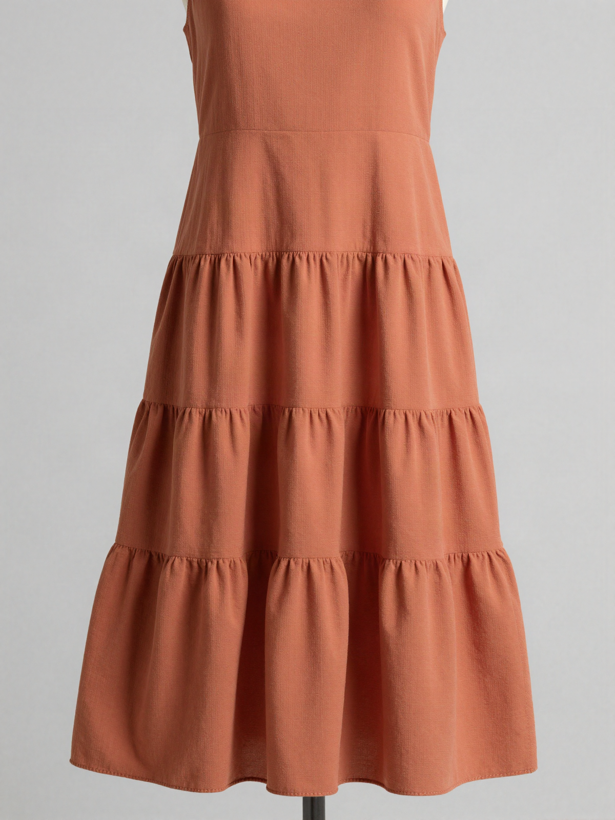 Rothmere - Tiered Midi Dress in Textured Crepe