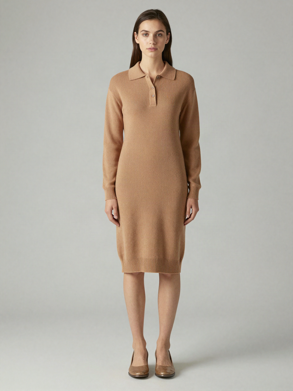 Ardwelle - Knitted Polo Dress with Half Placket