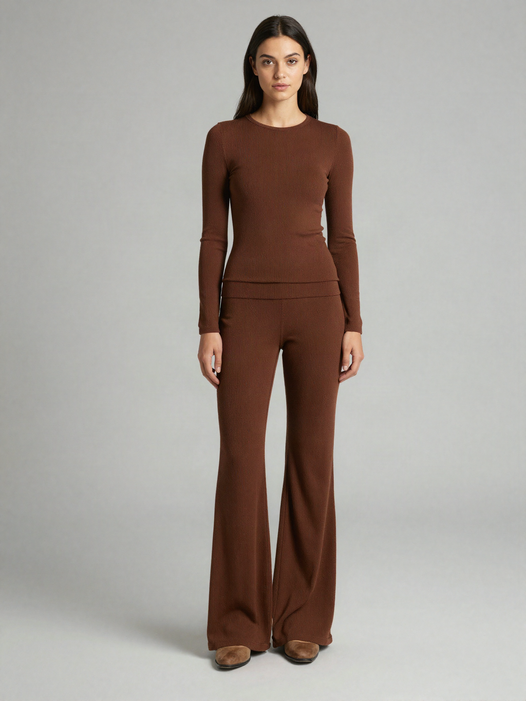Fenwyn - Ribbed Top and Wide Leg Trouser Set