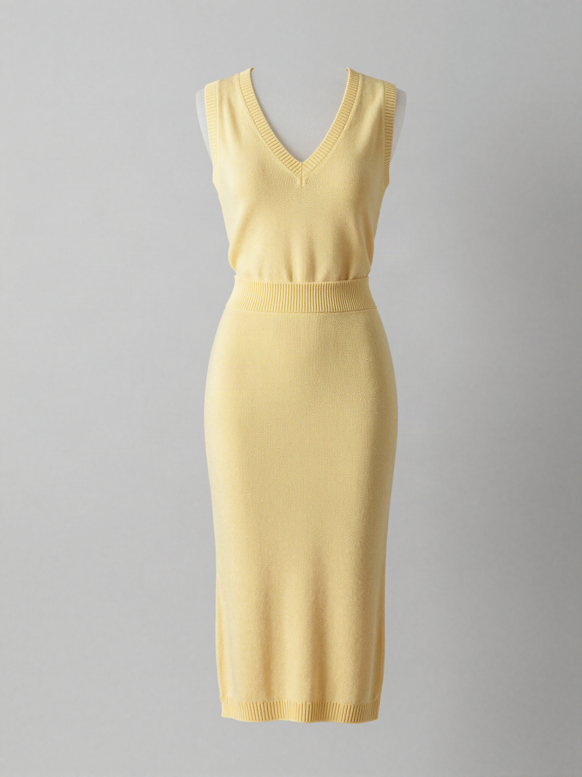 Calverth - Knitted Vest and Midi Skirt Set