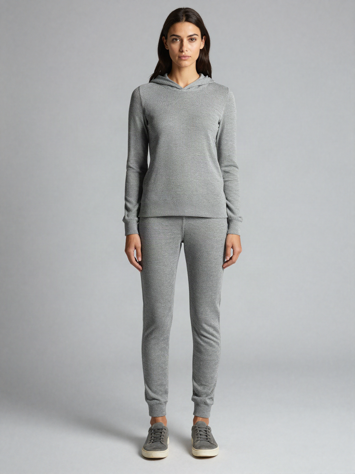 Aldwenne - Waffle Knit Hoodie and Jogger Set