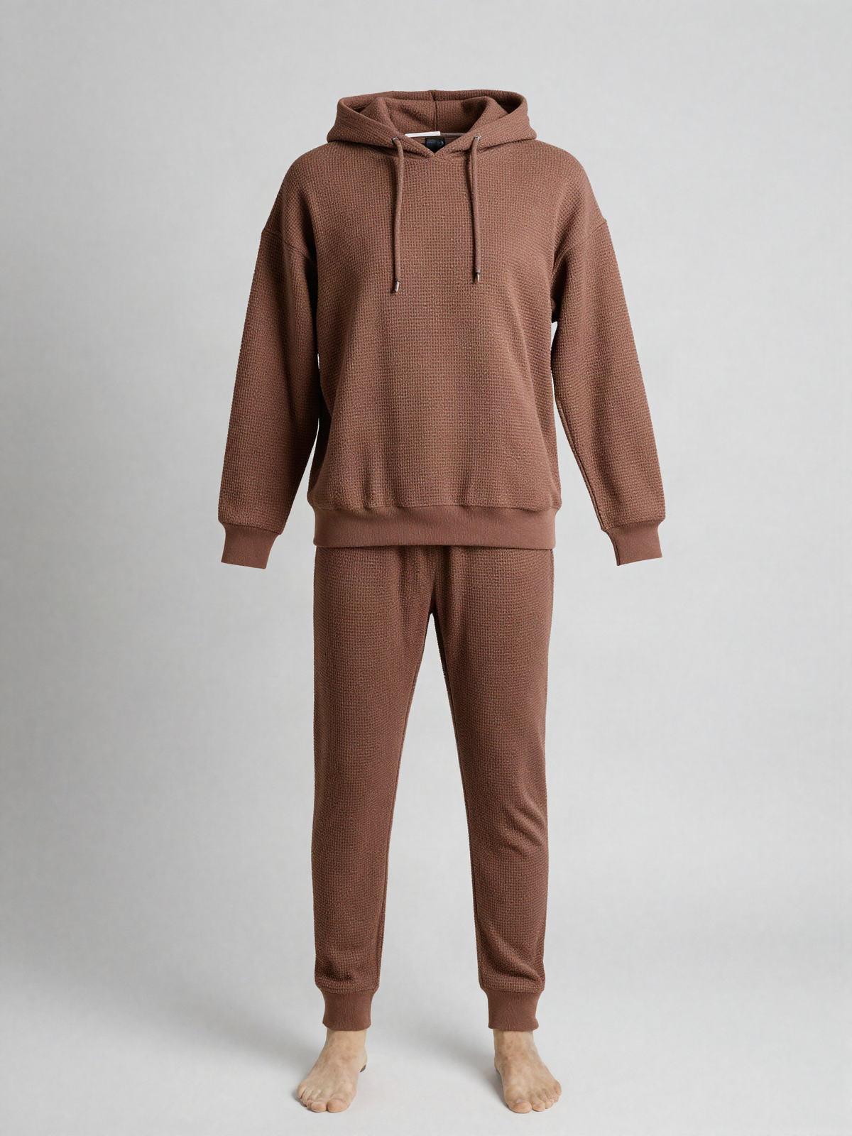 Aldwenne - Waffle Knit Hoodie and Jogger Set