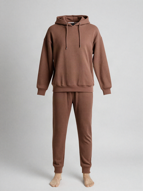 Aldwenne - Waffle Knit Hoodie and Jogger Set