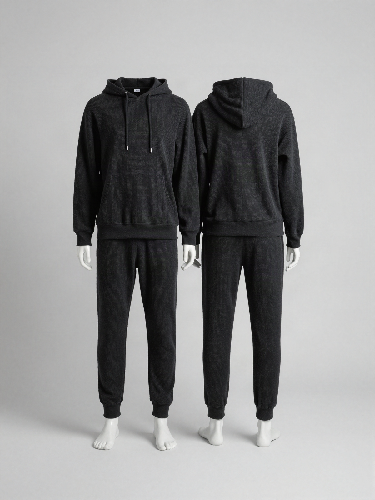 Aldwenne - Waffle Knit Hoodie and Jogger Set