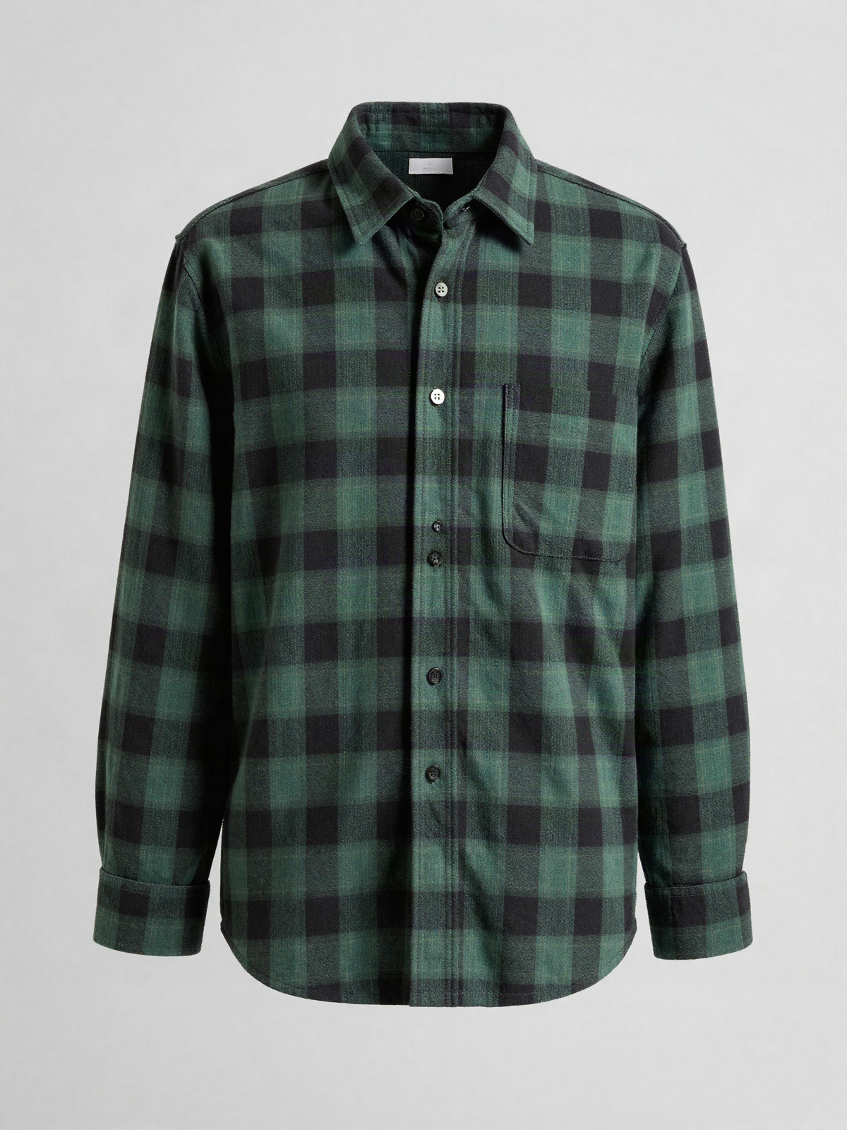 Tarvenn - Flannel Check Shirt with Curved Hem