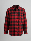 Tarvenn - Flannel Check Shirt with Curved Hem