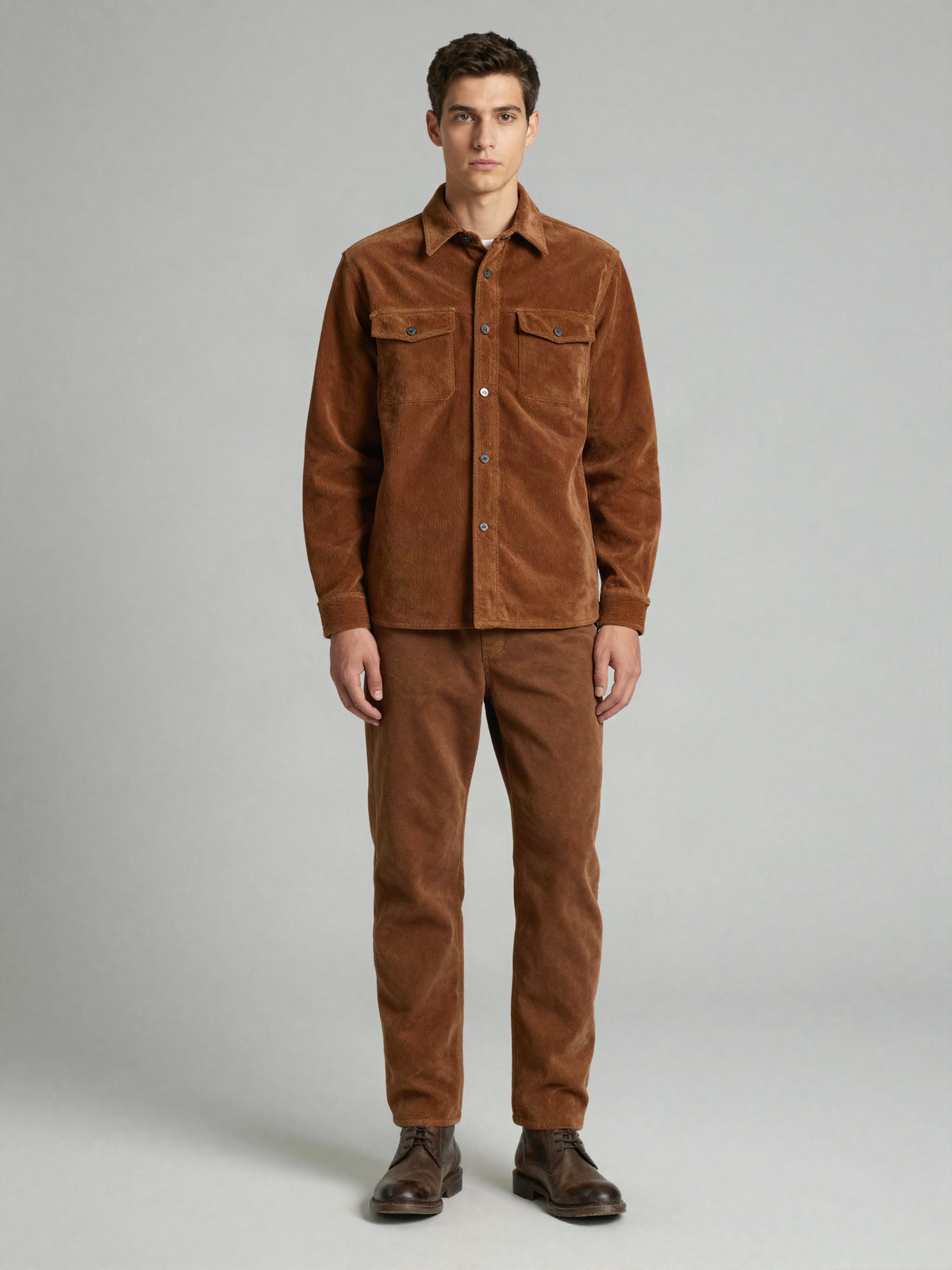 Marnholt - Corduroy Shirt with Two Flap Pockets