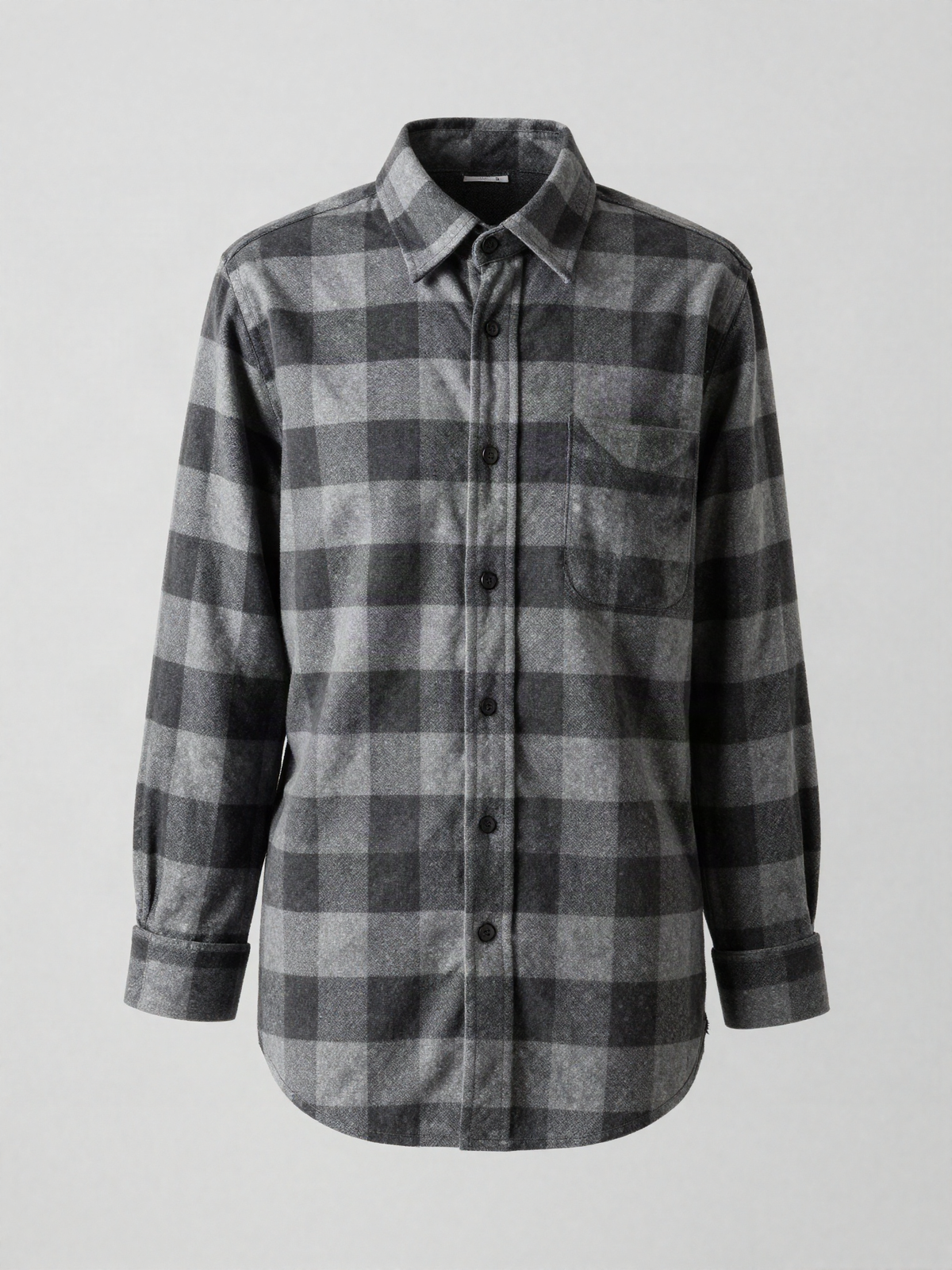 Tarvenn - Flannel Check Shirt with Curved Hem