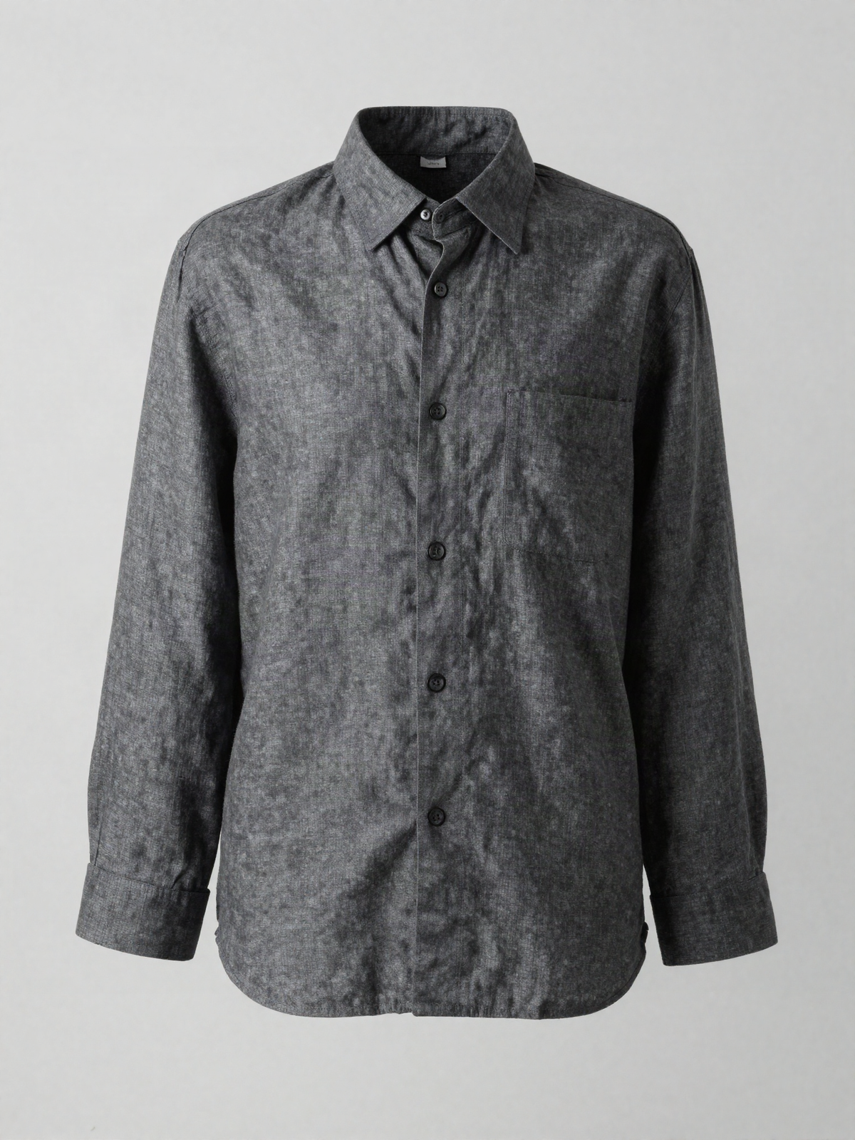 Peldrick - Grandad Collar Shirt in Linen Blend