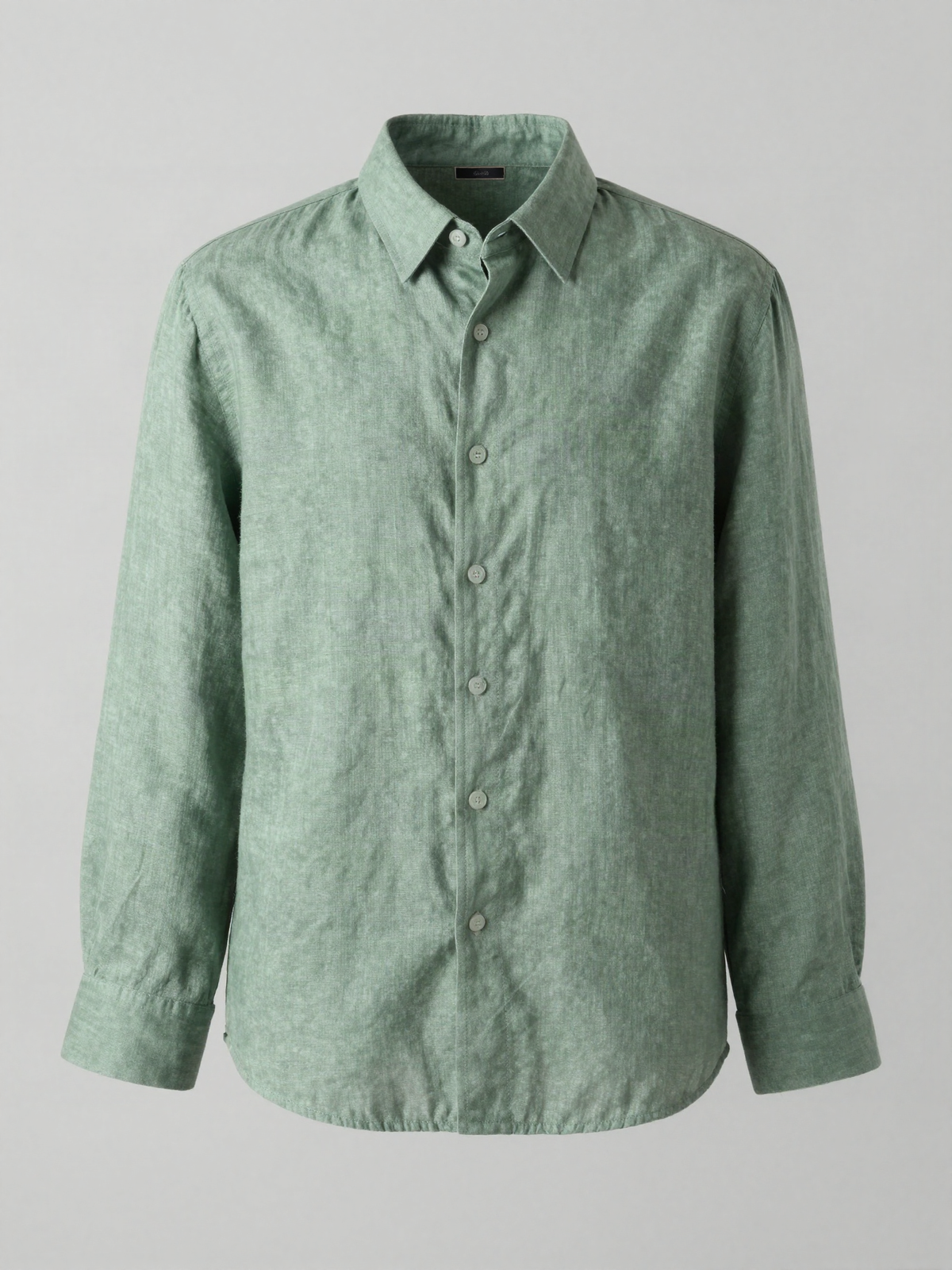 Peldrick - Grandad Collar Shirt in Linen Blend