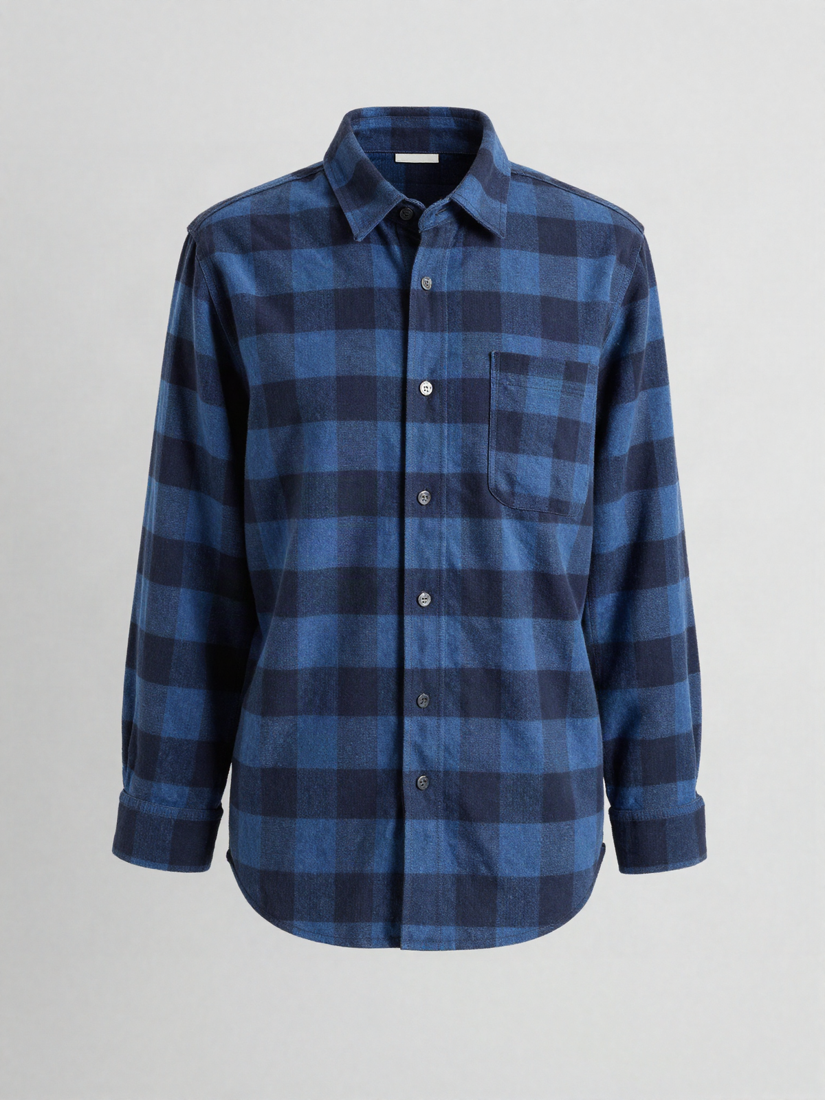 Tarvenn - Flannel Check Shirt with Curved Hem