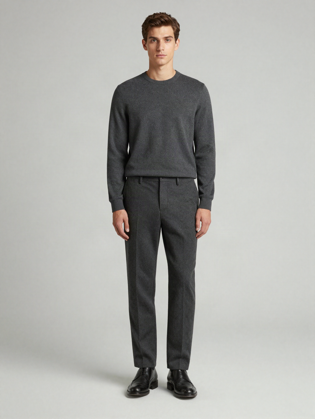 Ormvale - Wool Blend Trousers with Pressed Crease