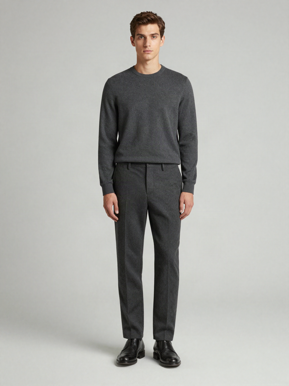 Ormvale - Wool Blend Trousers with Pressed Crease